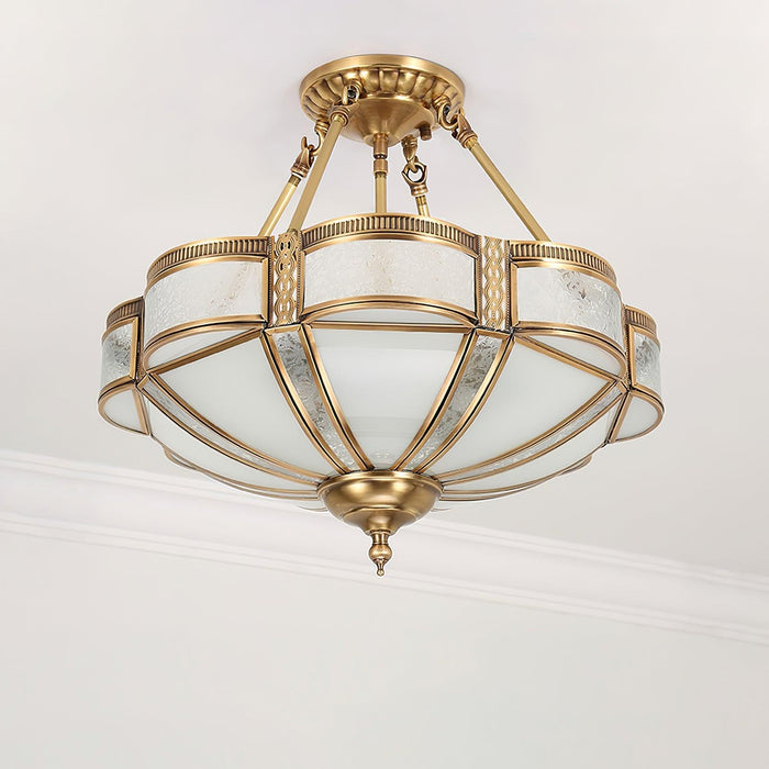 Floral Brass Ceiling Lamp-DWHOME