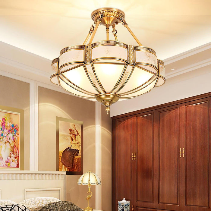 Floral Brass Ceiling Lamp-DWHOME