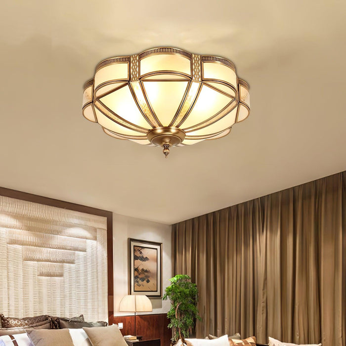 Floral Brass Ceiling Lamp-DWHOME