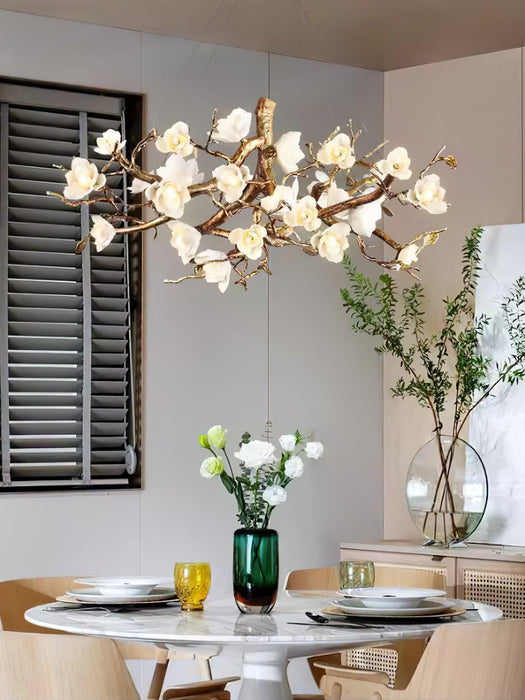 Flower Bloom Branch Brass Chandelier-DWHOME
