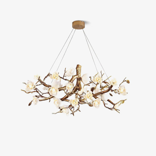 Flower Bloom Branch Brass Chandelier-DWHOME