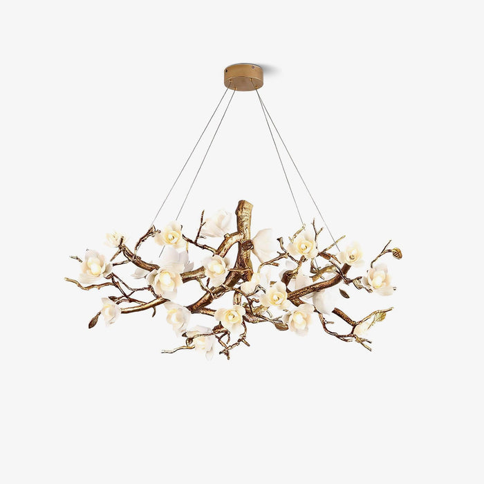 Flower Bloom Branch Brass Chandelier-DWHOME