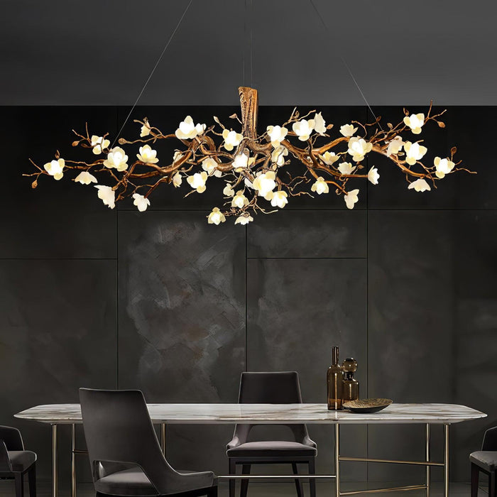 Flower Bloom Branch Brass Chandelier-DWHOME