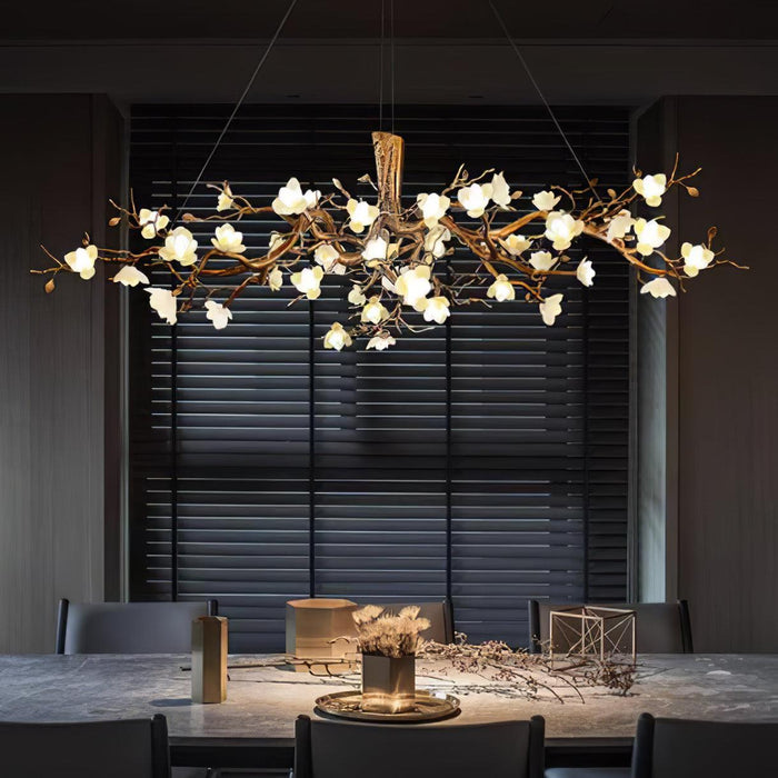 Flower Bloom Branch Brass Chandelier-DWHOME