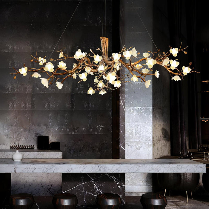 Flower Bloom Branch Brass Chandelier-DWHOME