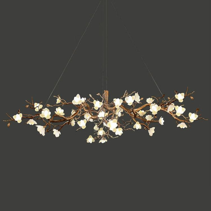 Flower Bloom Branch Brass Chandelier-DWHOME