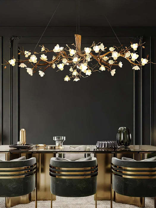 Flower Bloom Branch Brass Chandelier-DWHOME