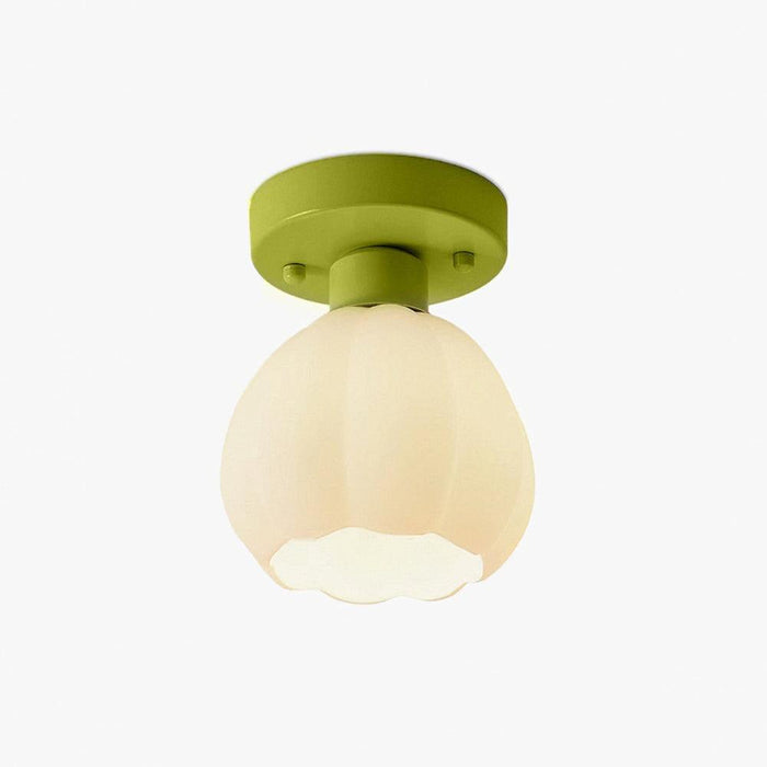 Flower Shaded Semi Flushmount Light-DWHOME