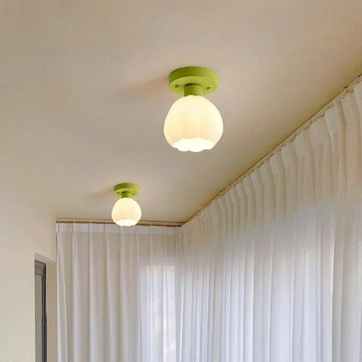 Flower Shaded Semi Flushmount Light - DWHOME