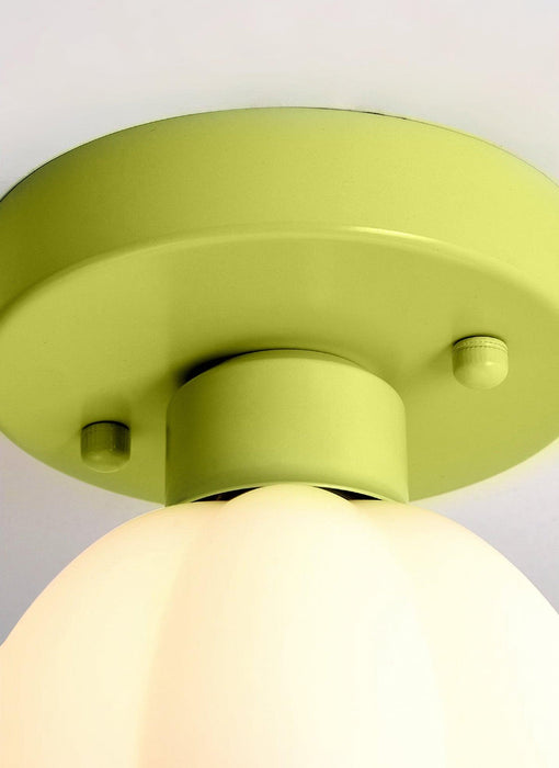 Flower Shaded Semi Flushmount Light-DWHOME