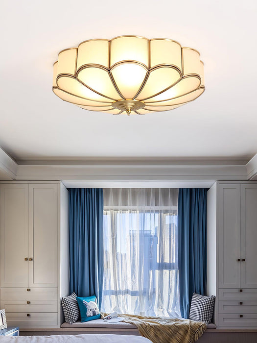 Scalloped Flush Ceiling Light-DWHOME