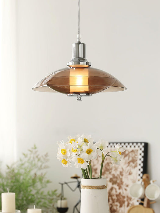 Flying Saucer Chrome Pendant Light-DWHOME