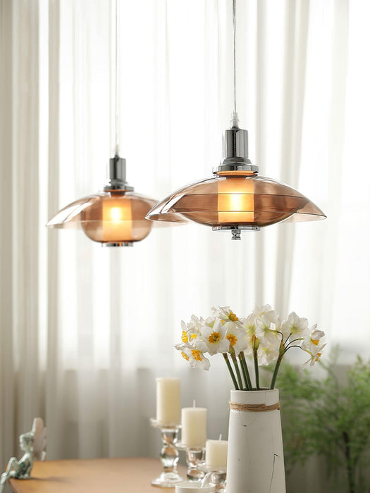 Flying Saucer Chrome Pendant Light-DWHOME