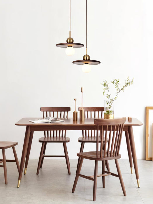 Flying Saucer Walnut Pendant Lamp-DWHOME