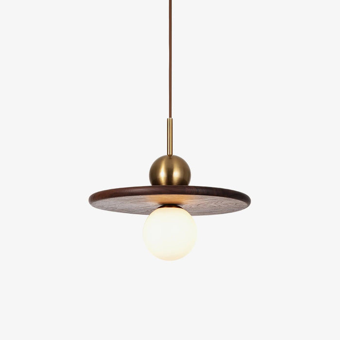 Flying Saucer Walnut Pendant Lamp-DWHOME