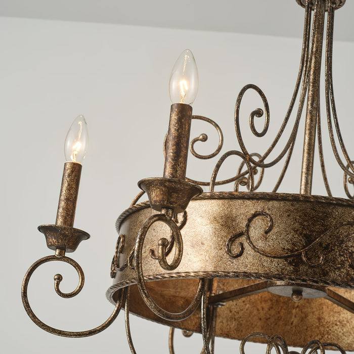 Franklin Rust Candlestick Chandelier-DWHOME