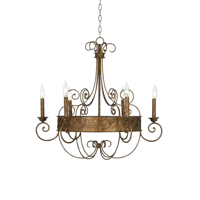 Franklin Rust Candlestick Chandelier-DWHOME
