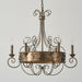 Franklin Rust Candlestick Chandelier-DWHOME