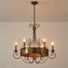 Franklin Rust Candlestick Chandelier-DWHOME