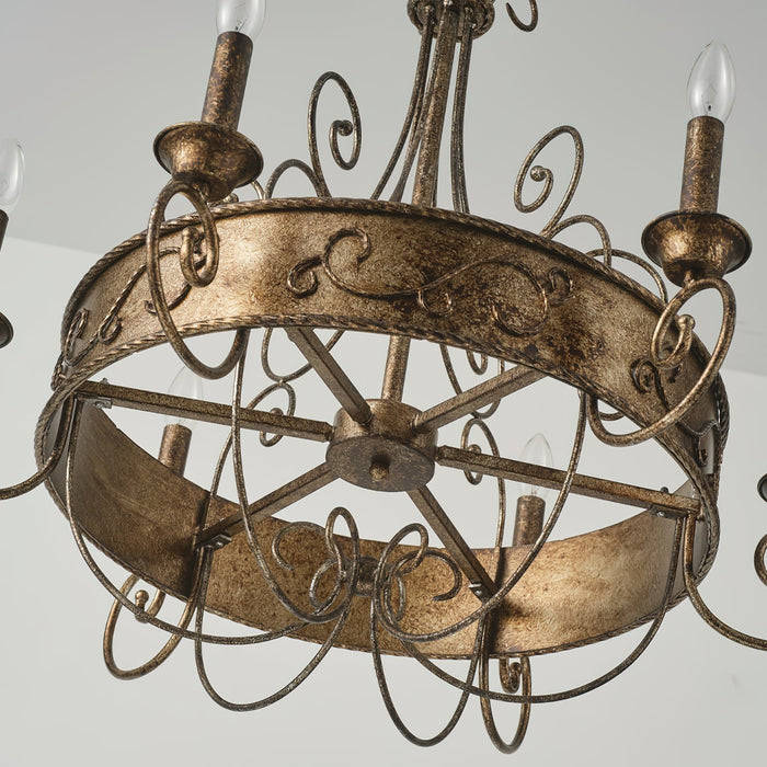Franklin Rust Candlestick Chandelier-DWHOME