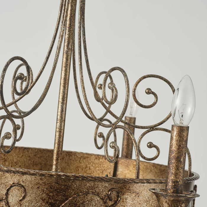 Franklin Rust Candlestick Chandelier-DWHOME