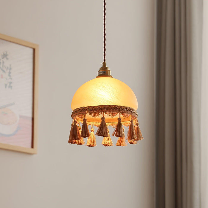French Tassels Brass Pendant Light-DWHOME