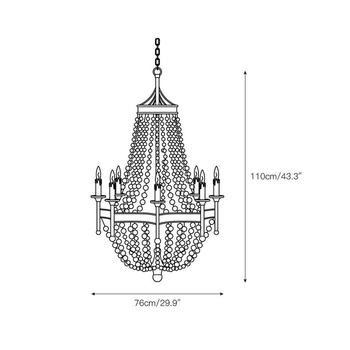 Frosted Crystal Bead Chandelier-DWHOME