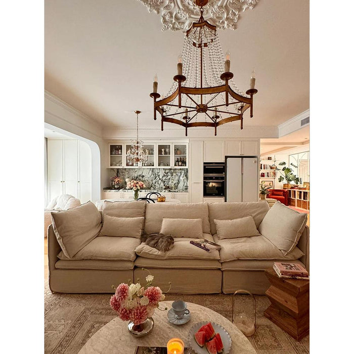 Frosted Crystal Bead Chandelier-DWHOME
