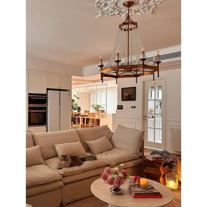 Frosted Crystal Bead Chandelier-DWHOME