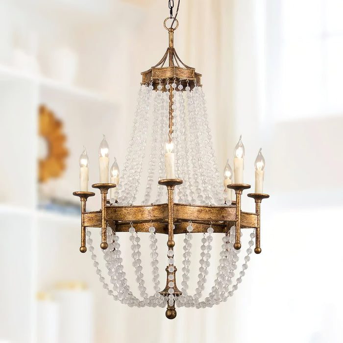 Frosted Crystal Bead Chandelier-DWHOME