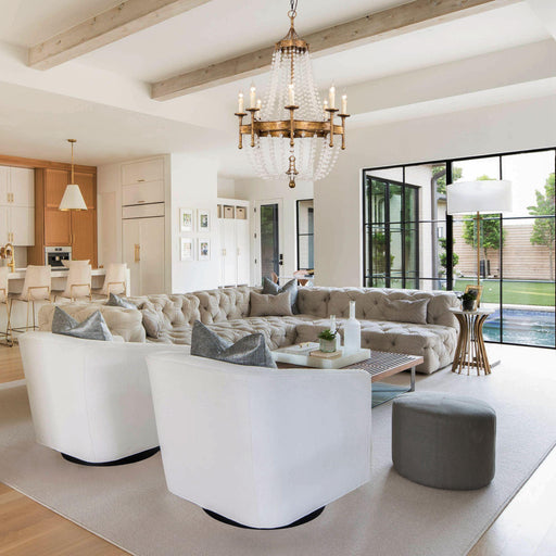 Frosted Crystal Bead Chandelier-DWHOME