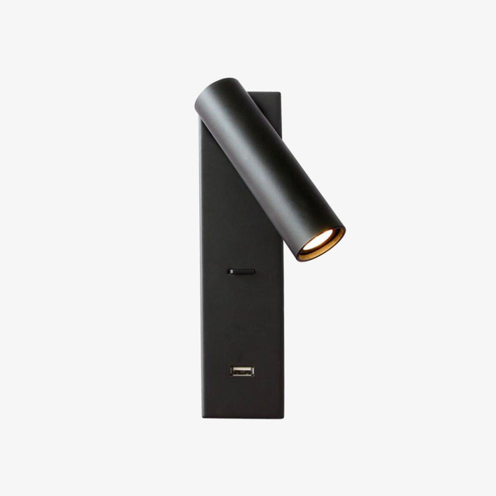 Black Bedside USB Wall Light - DWHOME