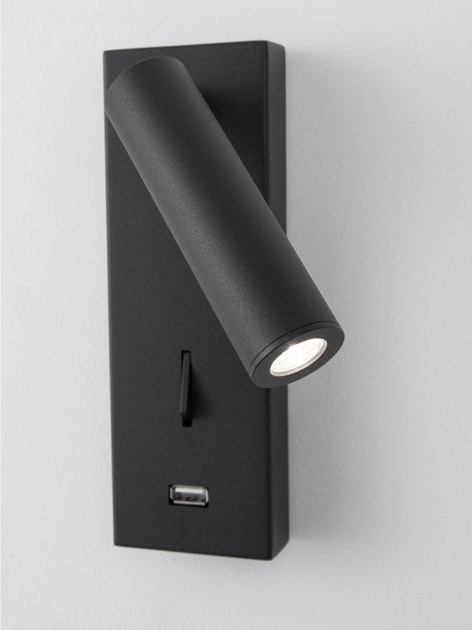 Black Bedside USB Wall Light - DWHOME