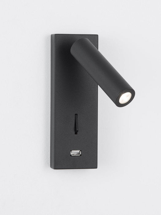 Black Bedside USB Wall Light - DWHOME