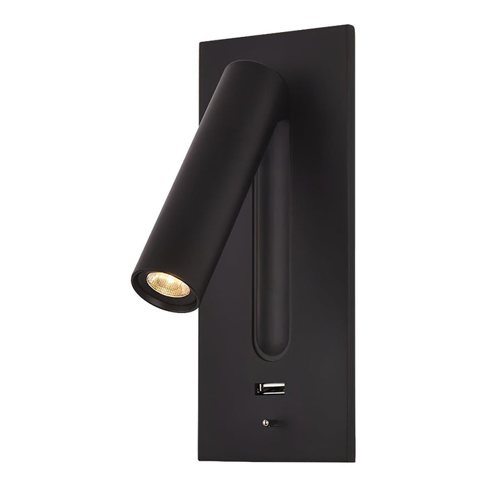 Black Bedside USB Wall Light - DWHOME