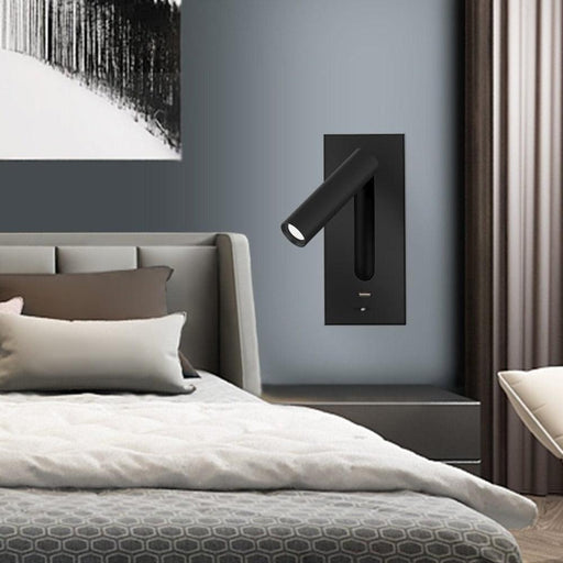 Black Bedside USB Wall Light - DWHOME