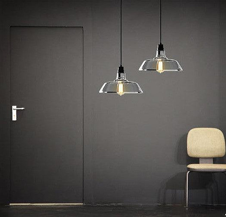 Tinted Glass Shade Industrial Pendant Light-DWHOME