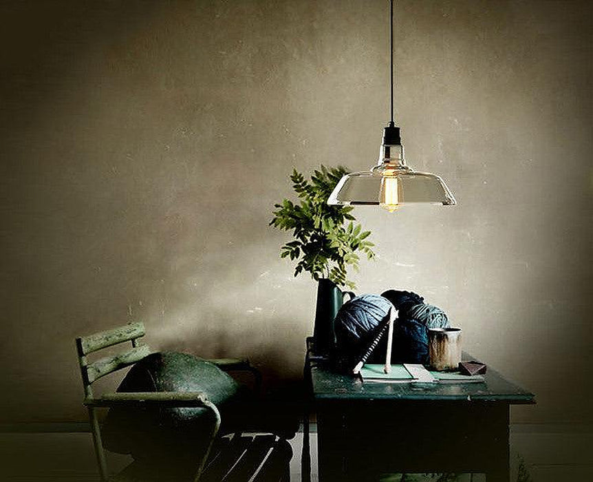 Tinted Glass Shade Industrial Pendant Light-DWHOME