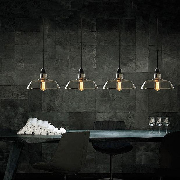 Tinted Glass Shade Industrial Pendant Light-DWHOME