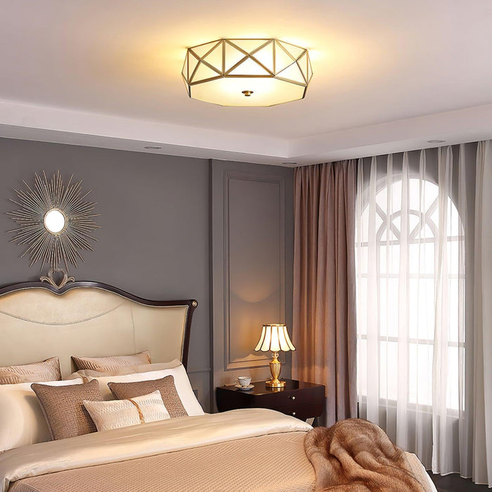 Geometric Shaped Flush Ceiling Light-DWHOME