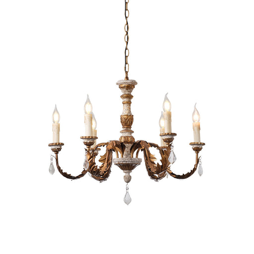 Giltwood Wood Chandelier-DWHOME