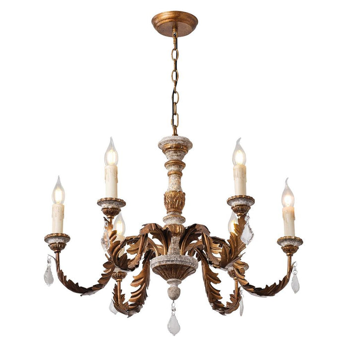 Giltwood Wood Chandelier-DWHOME