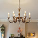 Giltwood Wood Chandelier-DWHOME