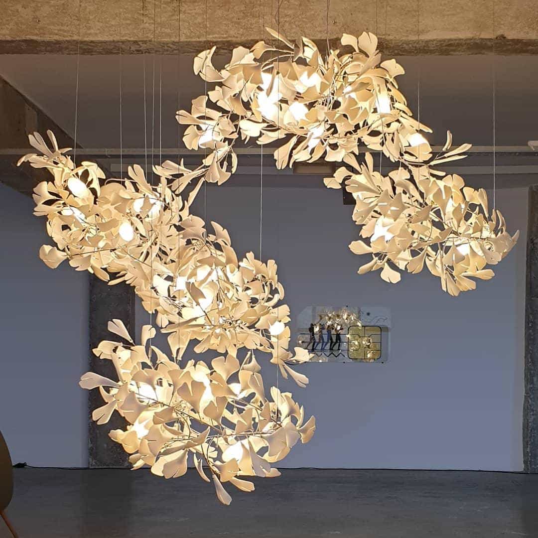 Ginkgo Leaf Lamp Collection: Modern Chandeliers for Elegant Spaces