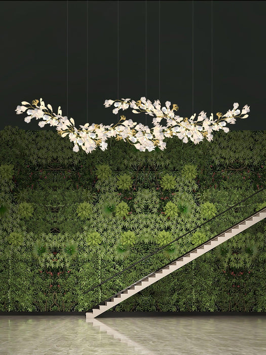 Gold White Leaves Combination Gingko Chandeliers - DWHOME