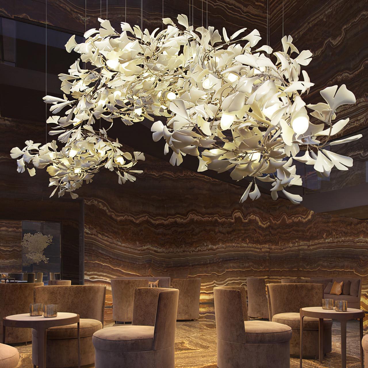Ginkgo Leaf Lamp Collection: Modern Chandeliers for Elegant Spaces