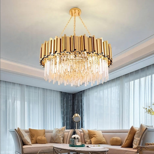 Gio Crystal Chandelier, Polished Gold-DWHOME