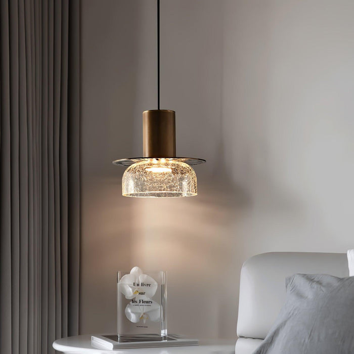 Glacier Crackle Glass Pendant Lamp-DWHOME