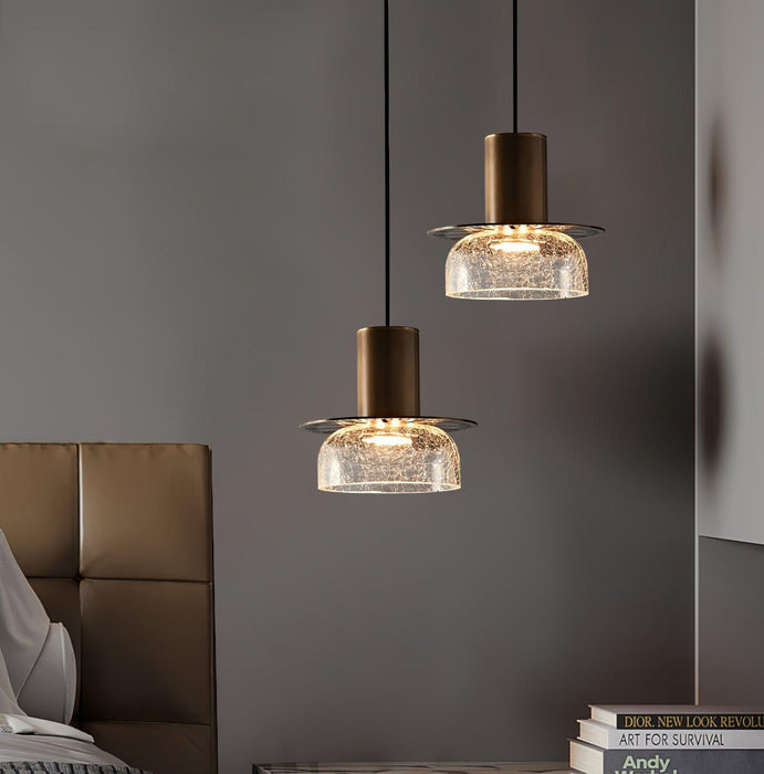 Glacier Crackle Glass Pendant Lamp-DWHOME
