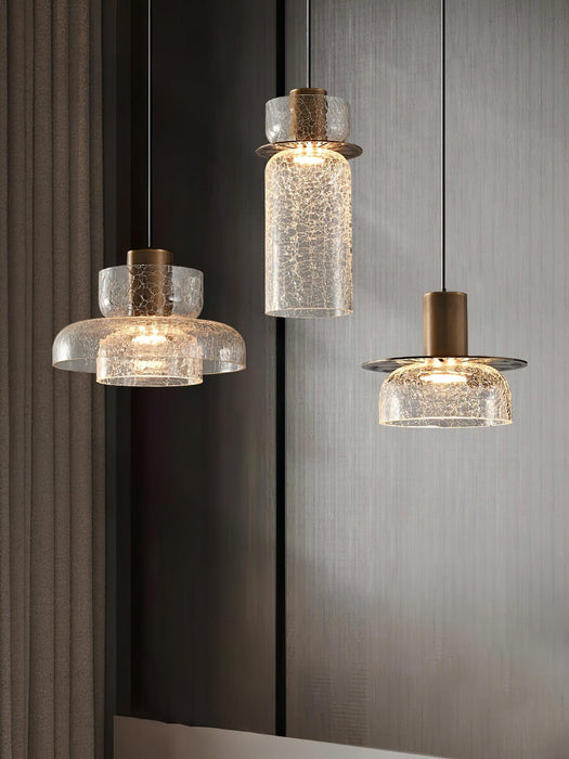 Glacier Crackle Glass Pendant Lamp-DWHOME